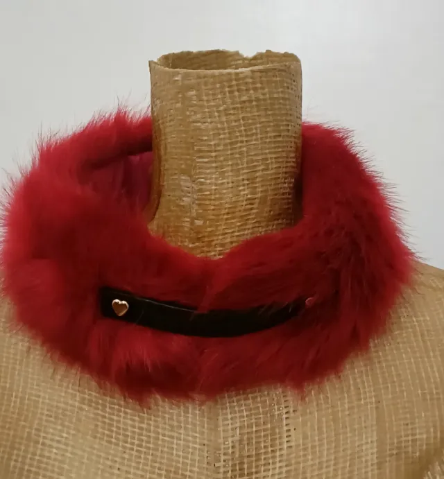 Twin-Set Collo Rosso Pelliccia Eco