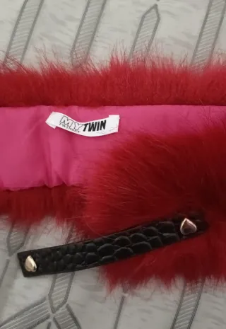 Twin-Set Collo Rosso Pelliccia Eco