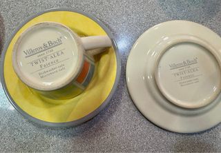 Juego 6 Tazas y Platos de café Porcelana premium