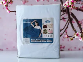 Juego de cama individual blanco 4 piezas