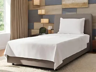 Juego de cama individual blanco 4 piezas