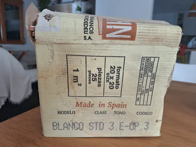 Azulejo blanco brillo 20x20