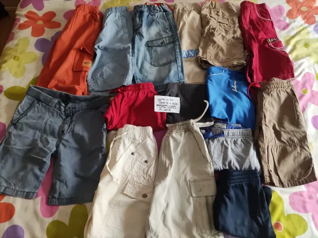 Lote 5 bermudas cortas niño T. 5/6 años