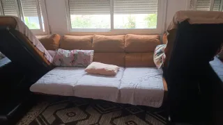 Sofá cama  modular grande marrón