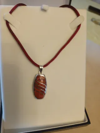 Colgante Plata Ley 925 con Coral