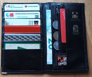 Billetera Cartera Símil Cuero Negro