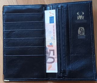 Billetera Cartera Símil Cuero Negro