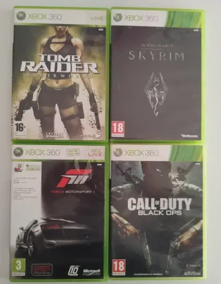 Lote 4 Juegos Xbox 360: Skyrim, Tomb Raider, Forza