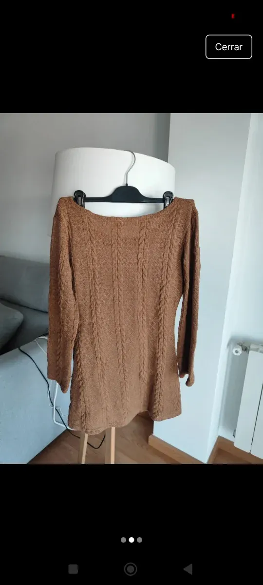 Vestido marrón tejido trenzado