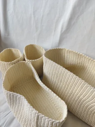 Set 3 cestas IKEA tejidas beige