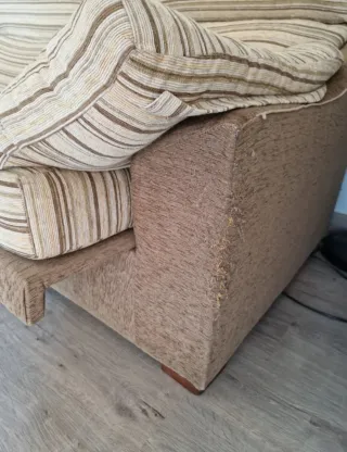 Sofá de 2 plazas beige y marrón