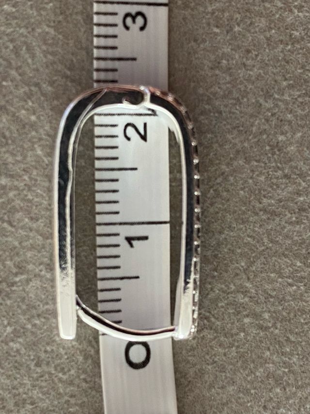 Pendientes rectangulares plata con cristales