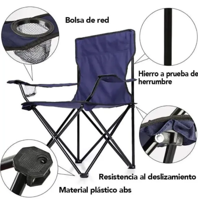 Silla Plegable Camping Azul NUEVA