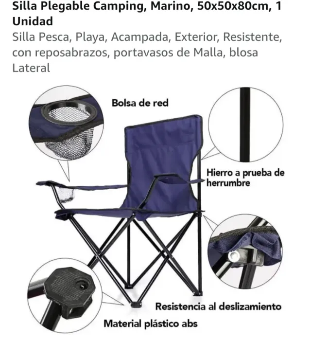 Silla Plegable Camping Azul NUEVA