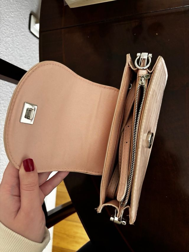 Bolso Stradivarius rosa/beige