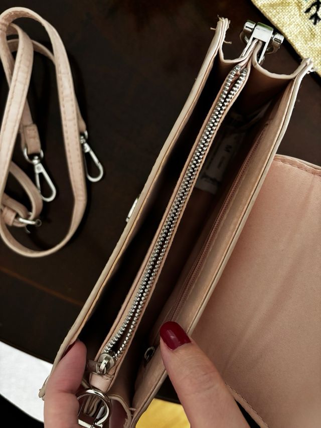 Bolso Stradivarius rosa/beige