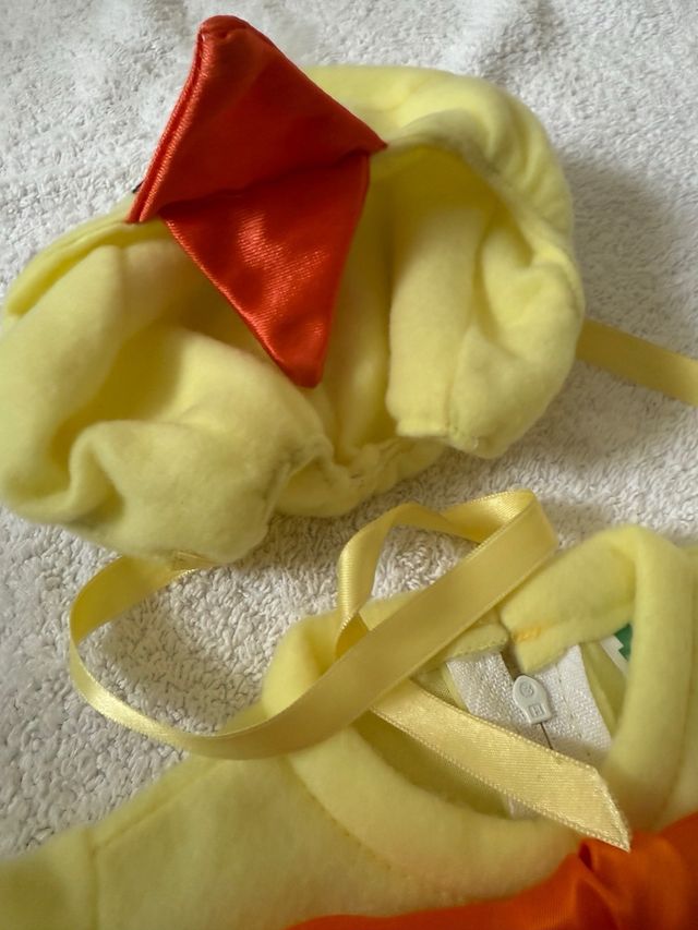 Disfraz pollito niñ@ con gorro. Largo 60cm