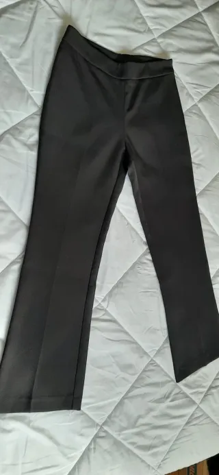 Pantalón recto mujer negro