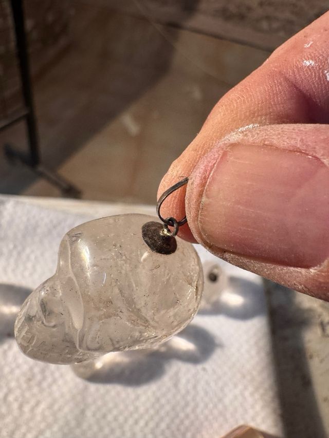 Colgante Calavera Cuarzo Cristal Natural