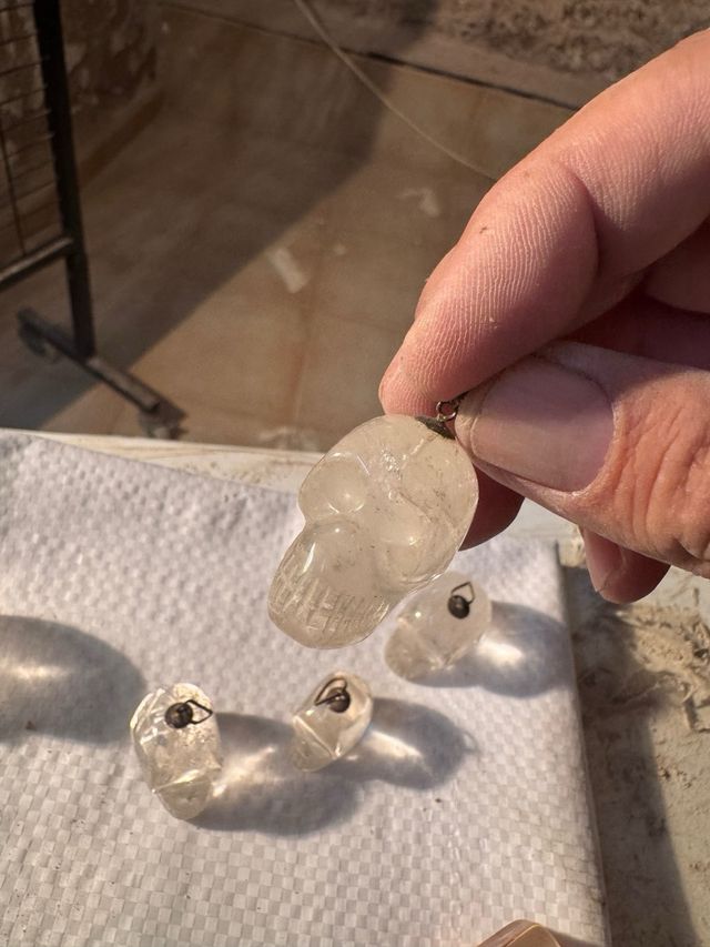 Colgante Calavera Cuarzo Cristal Natural