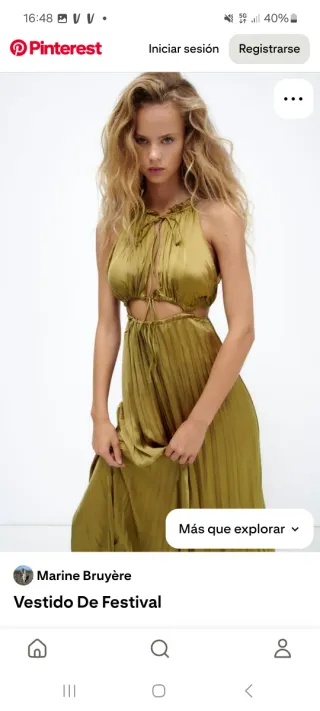 Vestido Zara verde espectacular