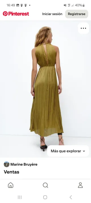 Vestido Zara verde espectacular