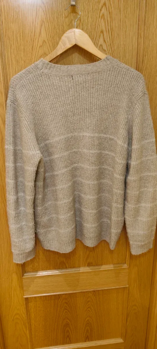 Jersey Cortefiel beige y blanco mujer