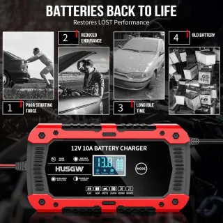 Cargador de Baterías 12V 10A