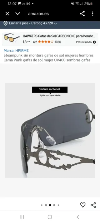 Gafas de sol HPIRME Steampunk sin montura