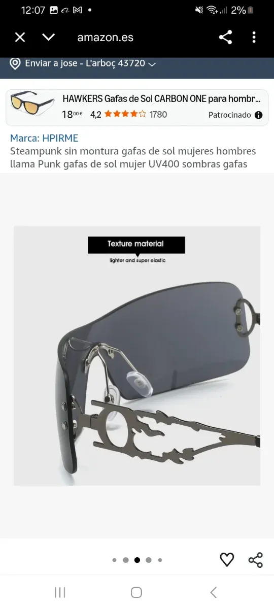 Gafas de sol HPIRME Steampunk sin montura