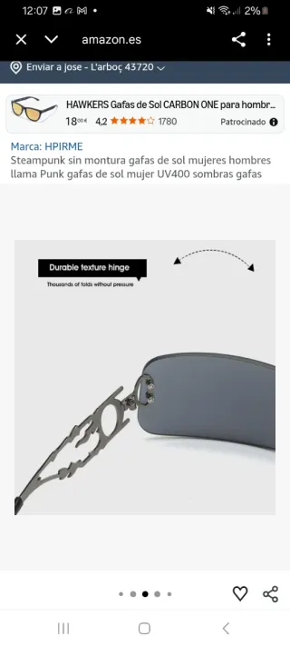 Gafas de sol HPIRME Steampunk sin montura