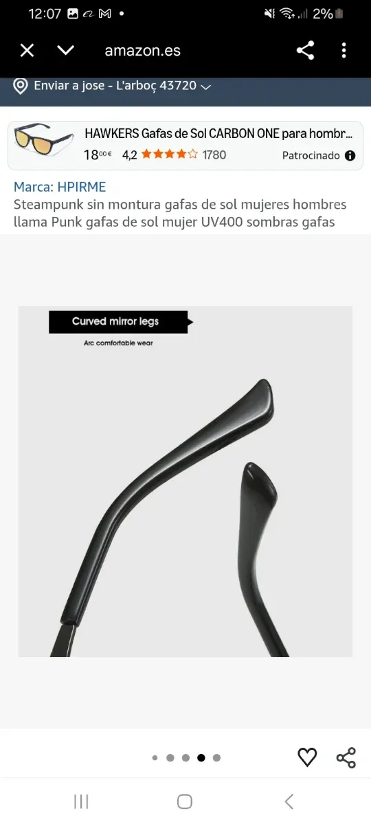 Gafas de sol HPIRME Steampunk sin montura