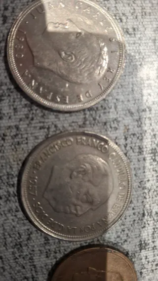 Monedas antiguas España Juan Carlos y Franco