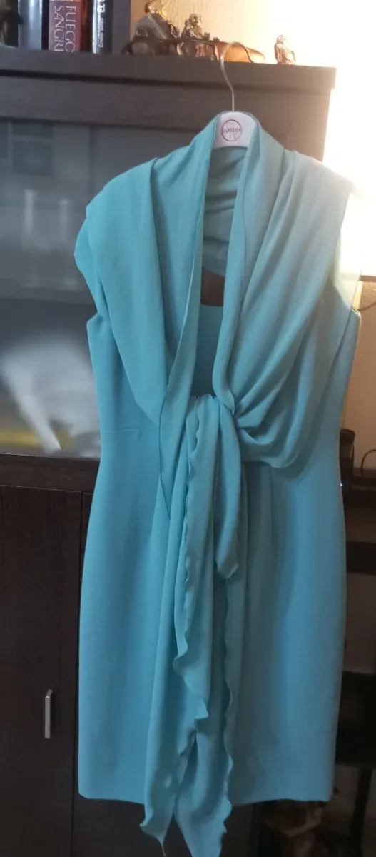 Vestido mujer color turquesa