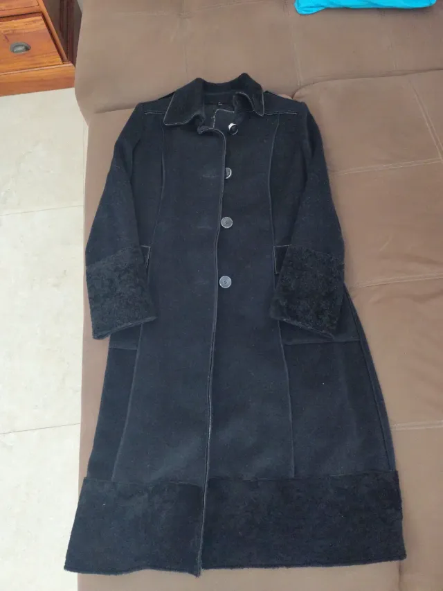 Cappotto Angora e Lana Nero Tg 46
