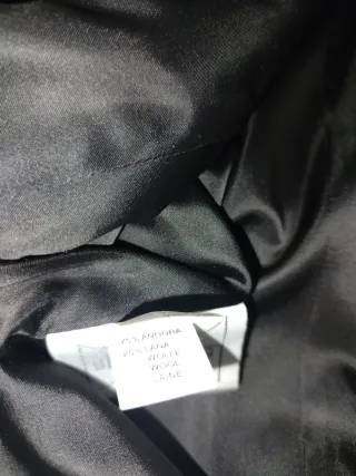 Cappotto Angora e Lana Nero Tg 46