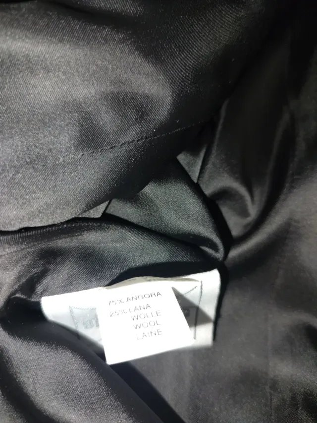 Cappotto Angora e Lana Nero Tg 46