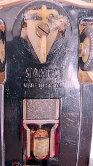 Coche Scalextric hecho en España Blanco con dorsal