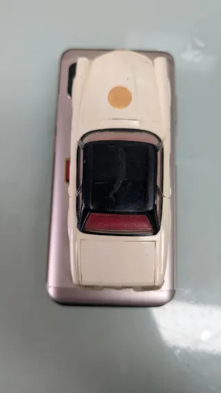 Coche Scalextric hecho en España Blanco con dorsal