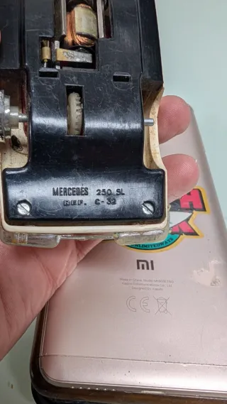 Coche Scalextric hecho en España Blanco con dorsal