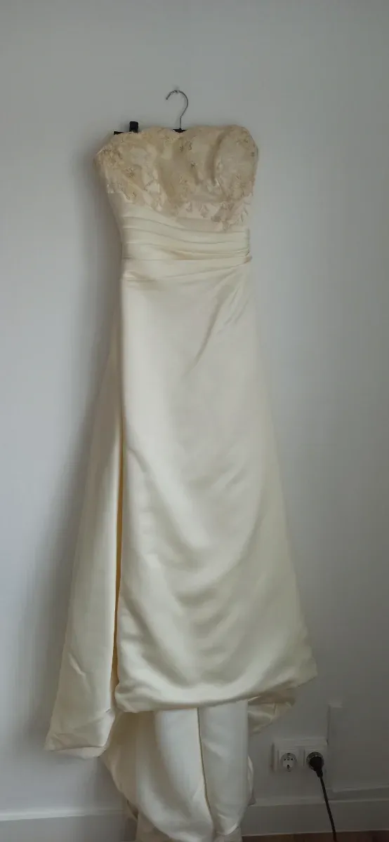 Vestido de Novia Beige/Blanco