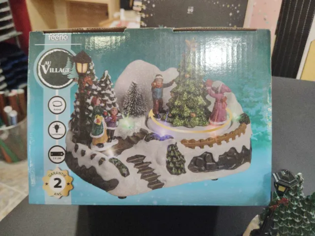 Escena Navideña Invierno con Árbol