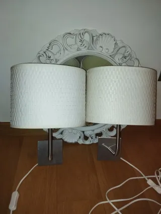 Lámparas de pared x2 Plata y Blanco