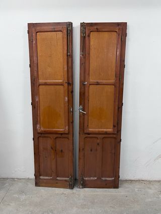 Puerta antigua de madera y cristal 120x225