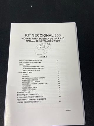 : Kit Motor Puerta Basculante 800
