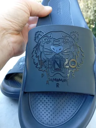 Ciabatte Kenzo blù con Tigre