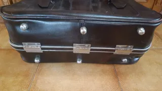 Maleta de piel negra 1930-40's