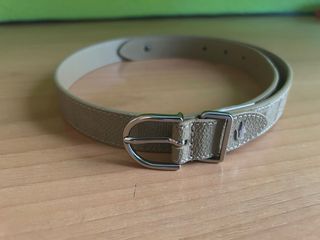 Cinturón Lacoste Beige/Dorado