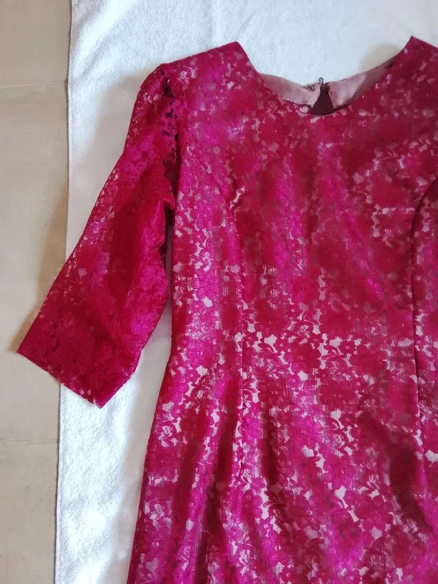 Vestido de fiesta encaje rosa/morado Talla S/M