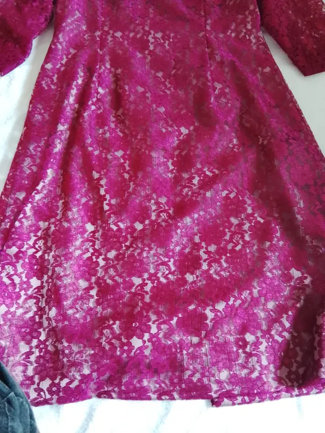 Vestido de fiesta encaje rosa/morado Talla S/M